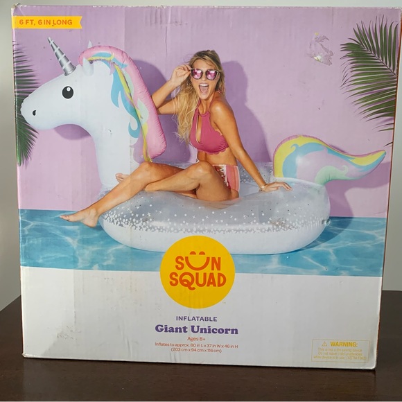 Sun Squad NWT Giant Floatie Inflatable Unicorn Pool Float Floatie 6 ft 6 inch - Picture 2 of 6